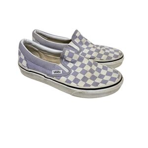 Vans Checkered Light Purple White Low Top Unisex Sneakers